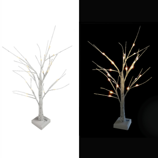SVIETIACI STROMČEK 24 LED LAMPIEL 60 cm BIELA BREZA DEKORÁCIA NA DIAĽKOVÉ OVLÁDANIE